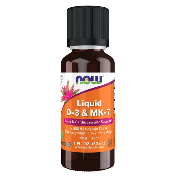 LIQUID VIT D-3 & MK-7  - 30ml | NOW Foods
