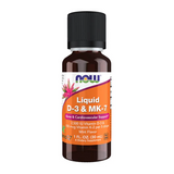LIQUID VIT D-3 & MK-7  - 30ml | NOW Foods